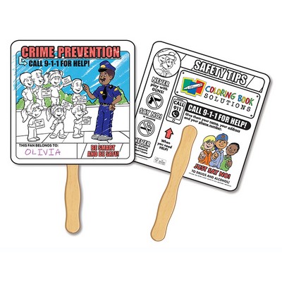 Hand Fan - Crime Prevention Coloring